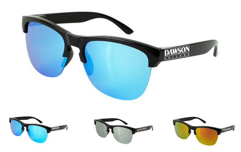 Recycled Half Frame Reflective Sunglasses